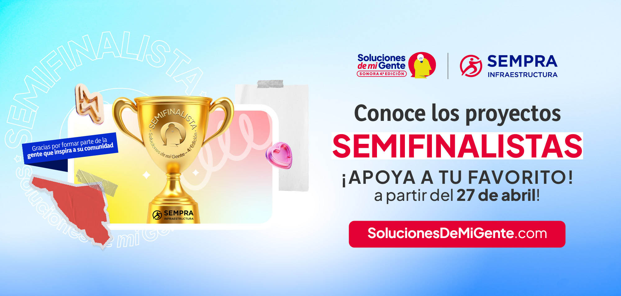 Revelan a los 15 semifinalistas de Soluciones de mi Gente en Sonora